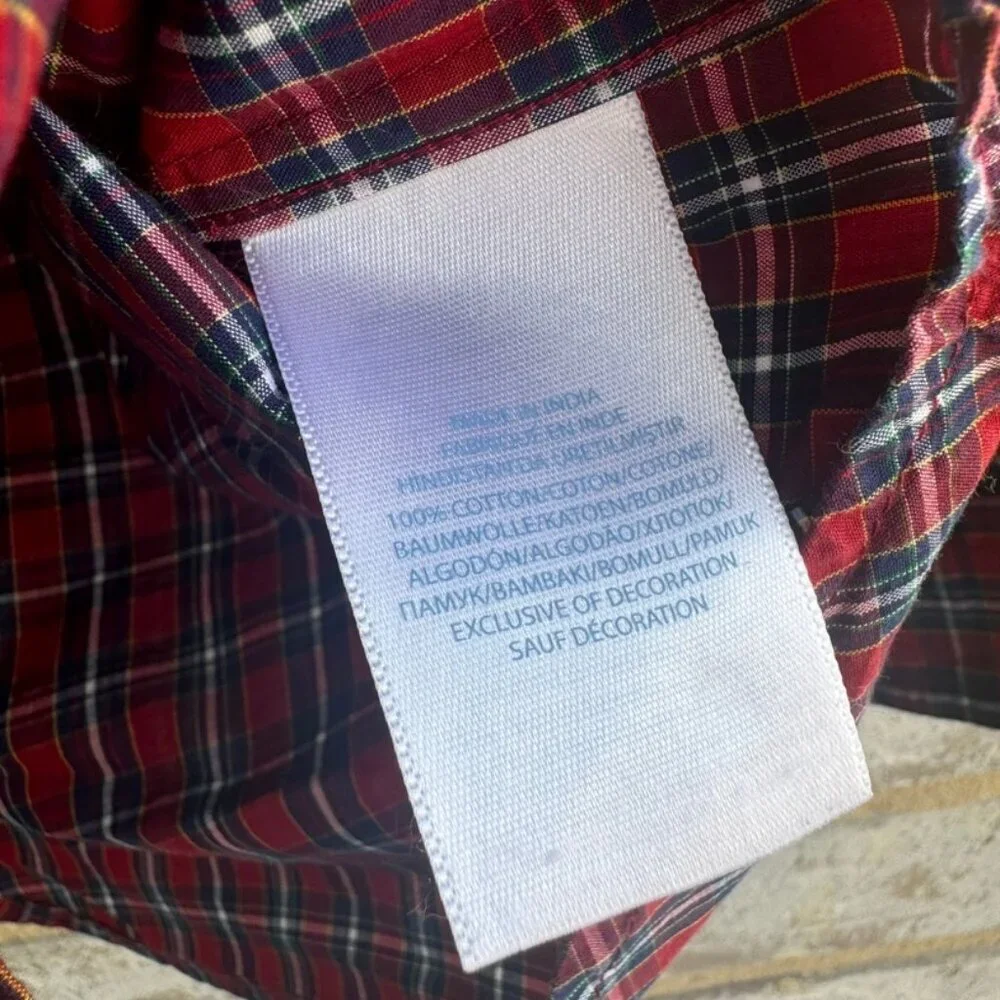 Ralph Lauren Long Sleeve Red Plaid Button Down Toddler's Size 18m.